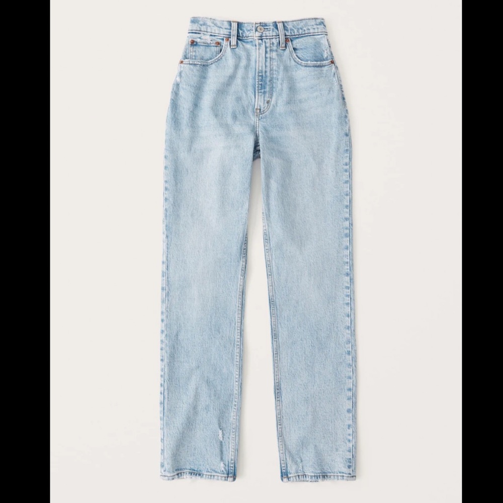 NWOT Abercrombie Curve Love 90s Ultra High Rise Straight Jeans - Size 34 / 18